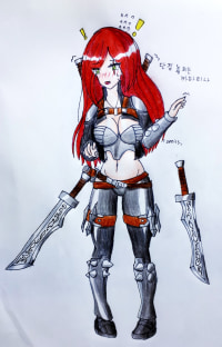 직접 그려 본 단검 놓치는 카타리나