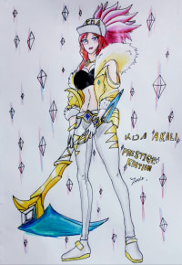 I drew K/DA Akali Prestige Edition