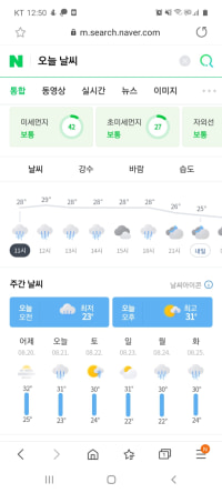 네 앞으로 일주일간 비는 오지 않을 예정이며...