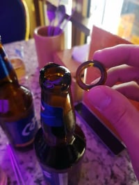 Trying to open a beer bottle with my hands and now I have a ring