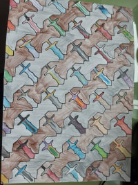 I made a tessellation for my school project and it's actually way cooler than I thought hehe