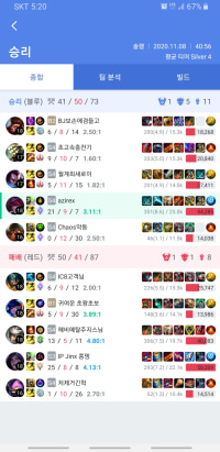 양팀 서로 눈물나는 원딜캐리 겜 한 판 함