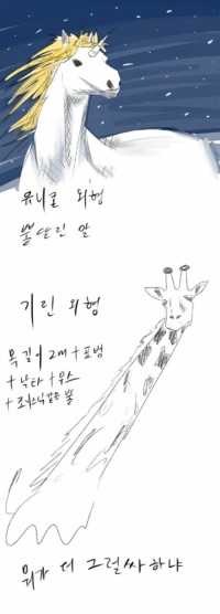 how is the unicorn fake but the giraffe is real?