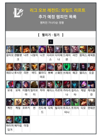 와일드리프트 출시 예정 챔피언