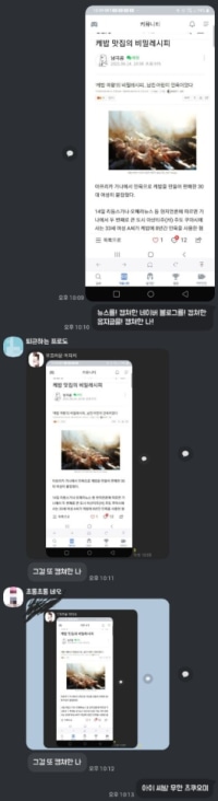 오늘자 옵붕이들 단톡