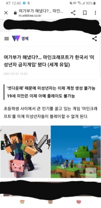 여가부(여성가족부) 마인크래프트 성인화???
