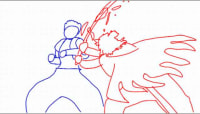(Animated GIF) Tried drawing Akaza vs Rengoku fight scene