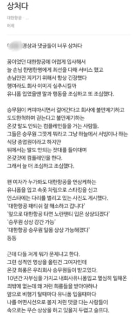 룩북유튜버를 본 대한항공 직원블라인드글