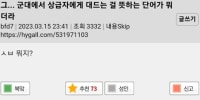 "군대에서 상급자한테 대드는걸 뭐라고하더라?"