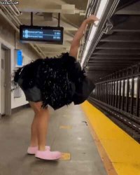 지하철에 나타난 타조