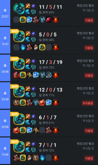 이차식 최근전적