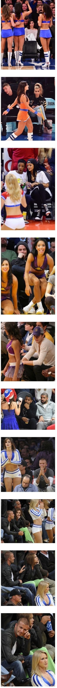 치어리더를 보는 남녀 샐럽의 차이