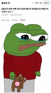 부모님 블리치 중재법으로 화해시켰다가 쫓겨난 디시인