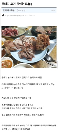 멧돼지 고기 먹어본 썰