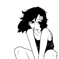 지인 캐릭터 흑백그림