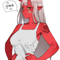 악마 소녀 낙서