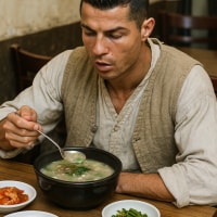 AI 로 만든 국밥먹는 호날두