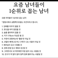 요즘 남녀가 바라는 이성조건 TOP10