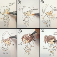 여자아이 색칠하는 팬아트