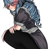 앉아있는 메이드복 그웬