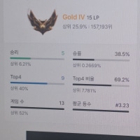롤체 골드가는데 13판이나 걸림..