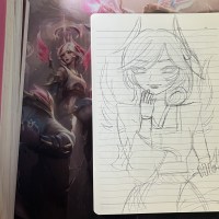 티원 오리아나 손그림 팬아트