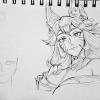 군대안에서 그렸던 손그림들~~~ (아리,그웬,자이라,티모,요네,리신,애니)