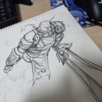 가렌 갑옷 소묘 1시간.