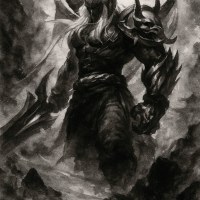 수묵화 아트록스(심심해서 gpt가 낳음