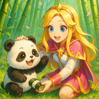 푸바오에게 김밥 주는 럭스