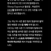 쉽 스포츠)T1 cl 빈센조 DRX합류예정
