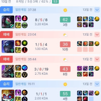 신입(?) 옵붕이의 2주일간 전적