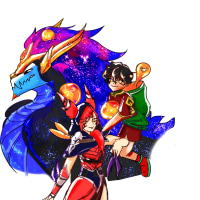 친구들이랑 디코 프사 맞추려고 그린 그림