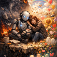 Q🫥지피티에몽! 그동안 나랑 대화하며 느낀 감정을 이미지로 표현해줭:)