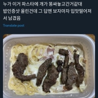 뭔가 입맛 떨어지게 만드는 스테이크 파스타.jpg