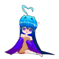 파랑새 하피를 그려봤어요오