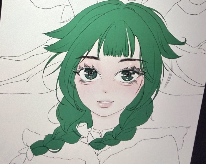 릴리아 그리는 중